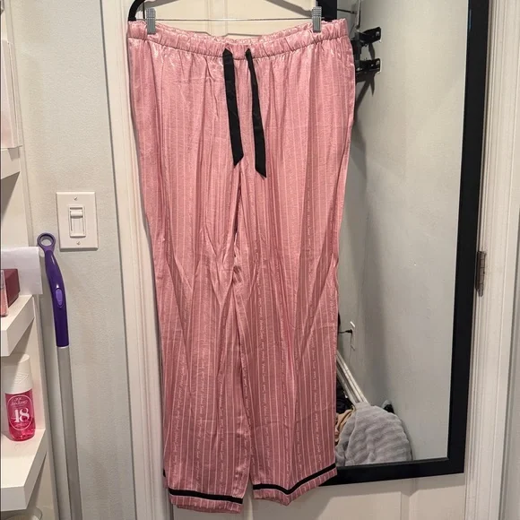 Victoria's Secret Pink Striped Satin logo pajama set - Picture 3 of 5